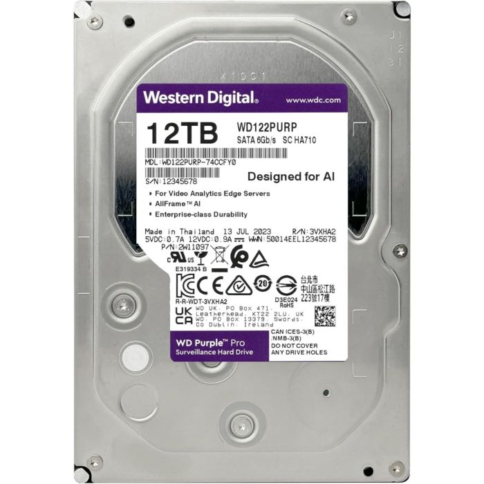 WD 12TB Purple Pro 3,5" SATA 6Gb/s 7200rpm 512MB HDD disk