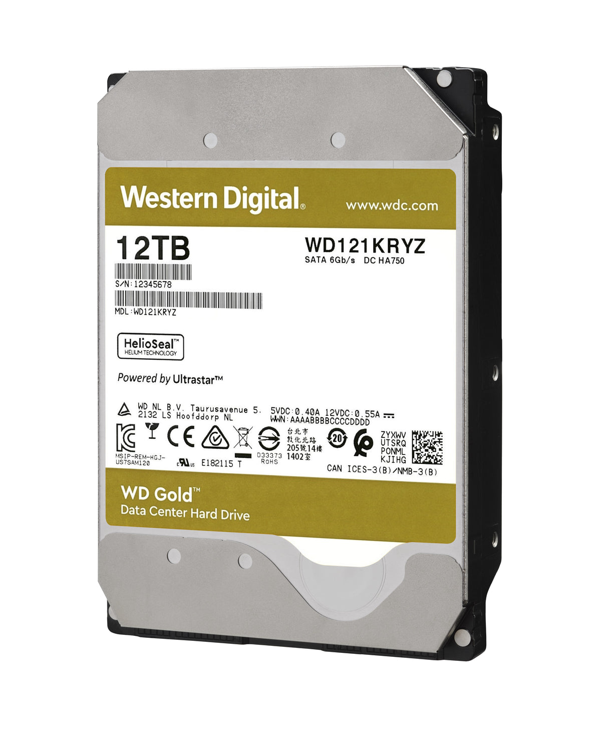 WD trdi disk RE 12TB SATA 3, 6Gbs, 7200rpm, 256MB GOLD