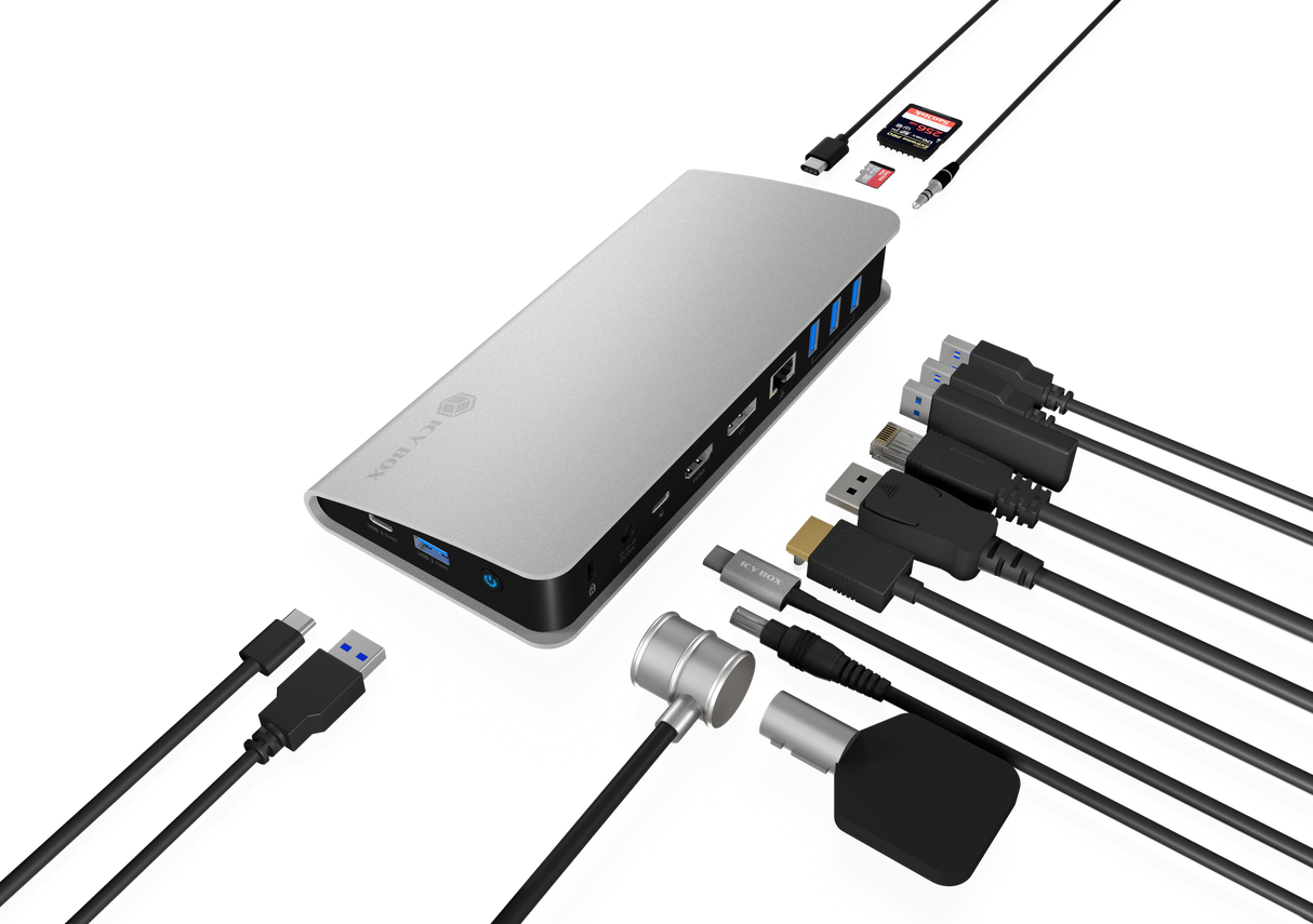 Icybox IB-DK2408-C 11-in-1 USB Type-C DockingStation priklopna postaja za prenosnik s Power Delivery 60W