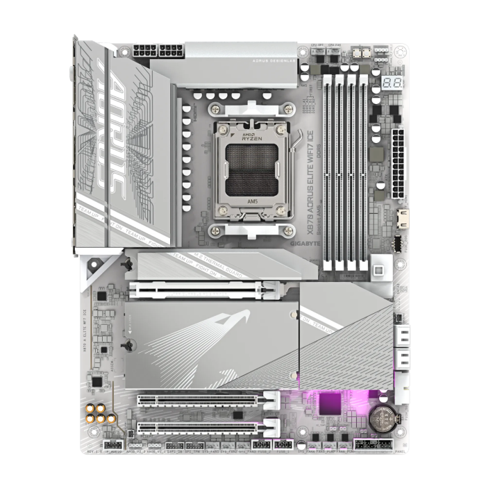 GIGABYTE X870 AORUS ELITE WIFI7 ICE, DDR5, SATA3, USB4, DP, 2.5GbE, WiFi 7, AM5 ATX