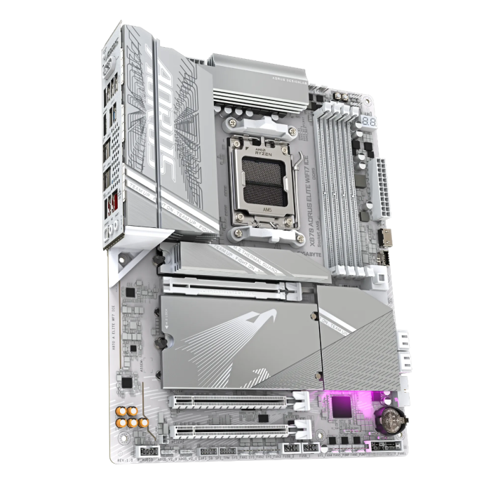 GIGABYTE X870 AORUS ELITE WIFI7 ICE, DDR5, SATA3, USB4, DP, 2.5GbE, WiFi 7, AM5 ATX