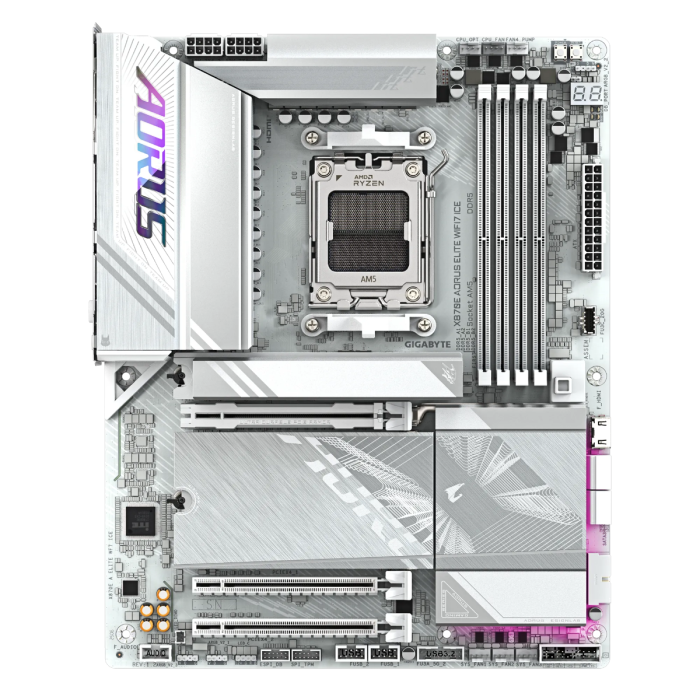 GIGABYTE X870E AORUS ELITE WIFI7 ICE, DDR5, SATA3, USB4, DP, 2.5GbE, WiFi 7, AM5 ATX