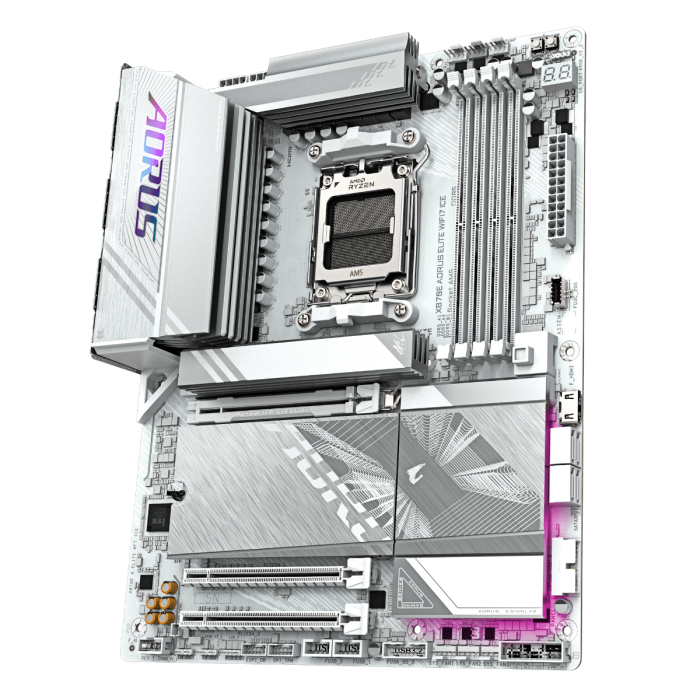 GIGABYTE X870E A ELITE WF7 ICE, DDR5, SATA3, USB4, DP, 2.5GbE, WiFi 7, AM5 ATX