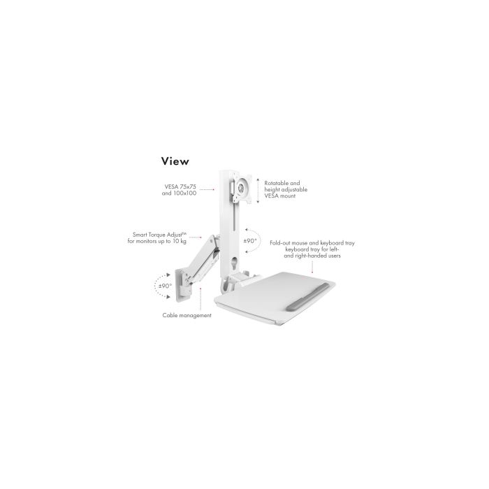 IcyBox IB-WS700-W stenski nosilec za monitor - delovno postajo