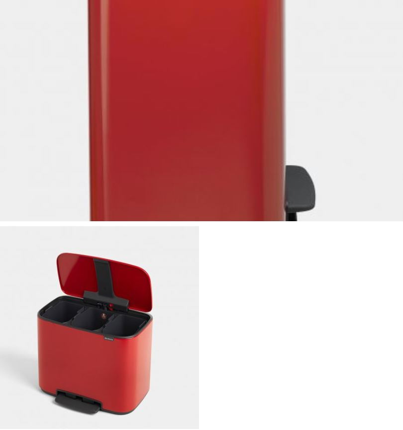 Brabantia koš na pedal 3x11L rdeč 121029