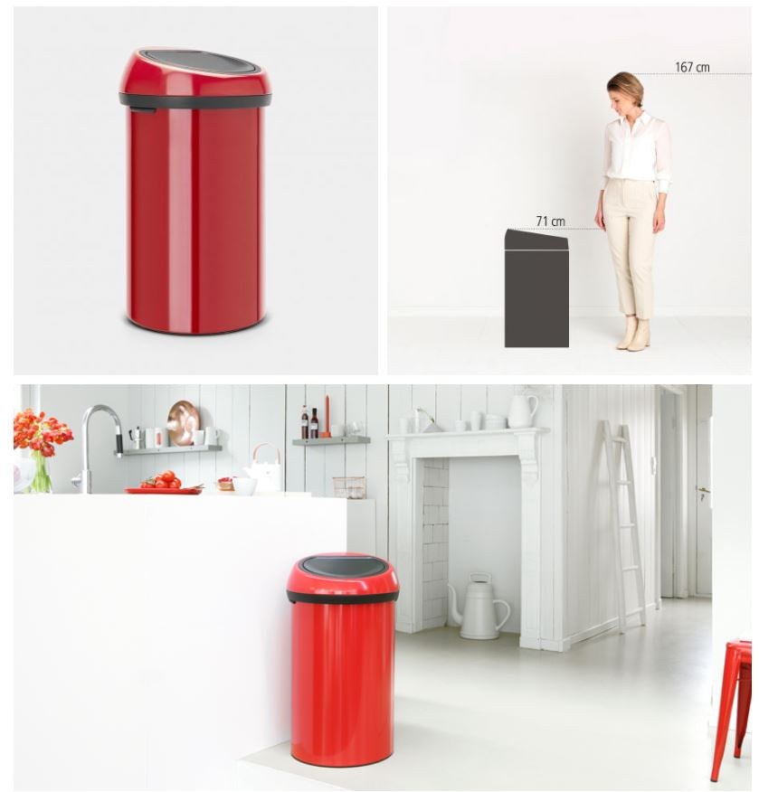 Brabantia koš na dotik rdeč 402487