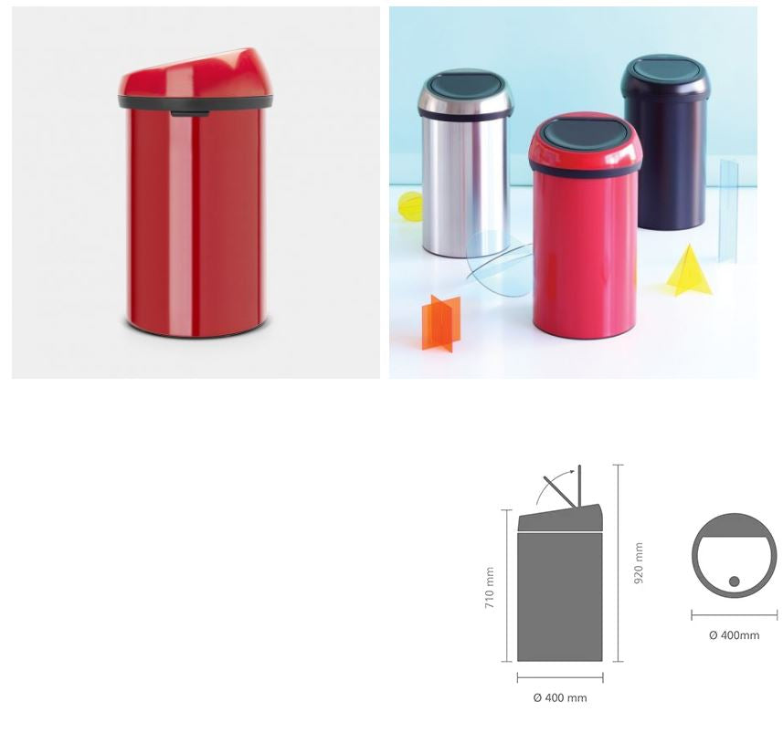 Brabantia koš na dotik rdeč 402487