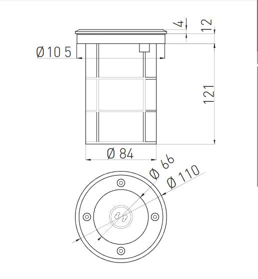 GTV zunanja talna svetilka ALFA-O 1x GU10 230V IP67