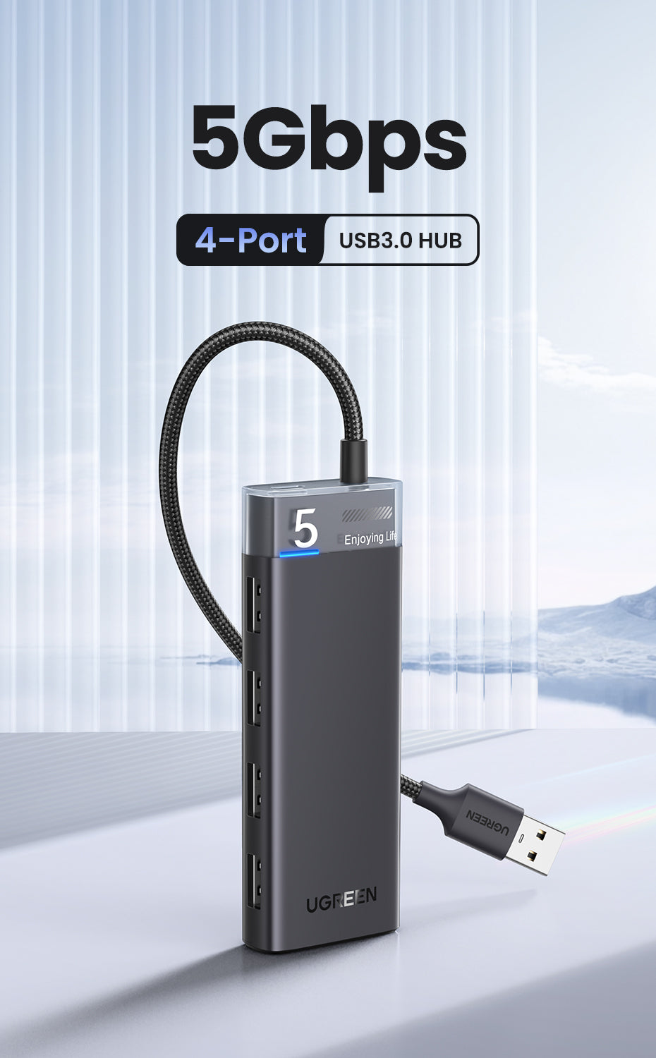 Ugreen USB 3.0 hub s 4 vrati 5Gbps