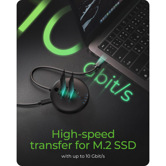 IcyBox IB-1612MCL-C31 priklopna in postaja za kloniranje M.2 NVMe SSD diskov