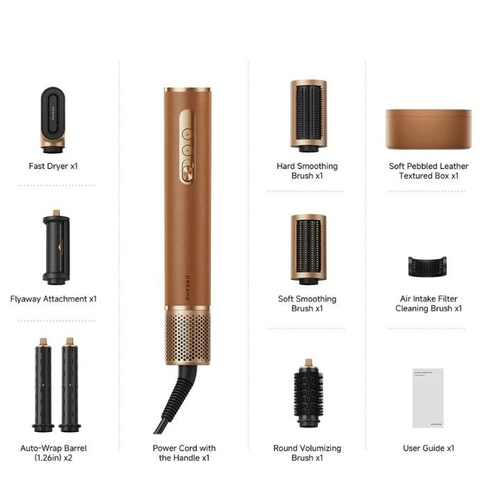 Dreame Airstyle Pro sušilnik in oblikovalec las s 7 nastavki, rjav