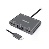 Sandberg USB-C Dock 2xHDMI+1xVGA+USB+PD docking priklopna postaja