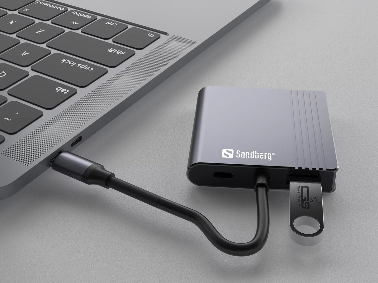 Sandberg USB-C 2xHDMI + USB + Power Delivery priklopna postaja za 2 monitorja