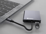 Sandberg USB-C 2xHDMI + USB + Power Delivery priklopna postaja za 2 monitorja