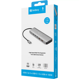 Sandberg USB-C to 5xUSB-C+2xUSB-A 100W priklopna postaja