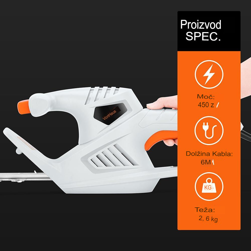 VonHaus električne škarje za grmičevje 450W