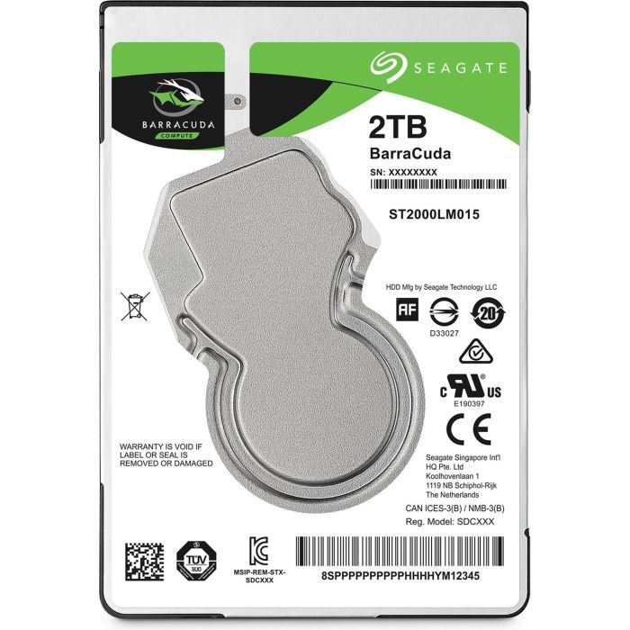 Seagate 2TB BarraCuda 2,5" SATA 6Gb/s 5400rpm 128MB HDD disk