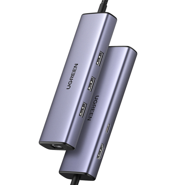 Ugreen 6-v-1 USB-C Hub (100 W PD vhod, 4K@30Hz HDMI)