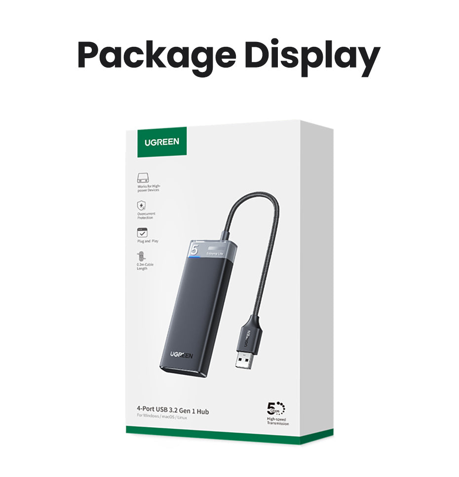 Ugreen USB 3.0 hub s 4 vrati 5Gbps