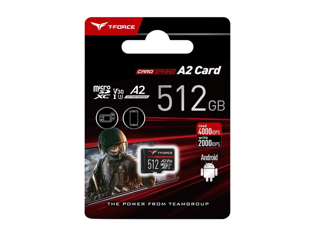 Teamgroup  Gaming A2 512GB MicroSD UHS-I U3 V30 100/90MB/s spominska kartica