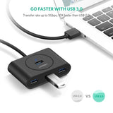 Ugreen USB 3.0 4 Ports Hub črn 0,5m - box