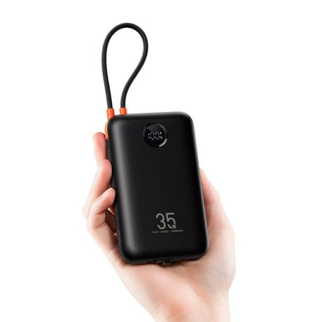 VEGER prenosna baterija z vgrajenimi kabli 20000 mAh, črna