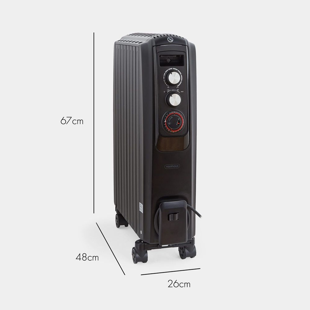 VonHaus oljni radiator zaprt 2000W črn 2500463