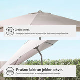 VonHaus 2,7M senčnik samostoječi UV30 siv