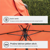 VonHaus 2,7M senčnik samostoječi UV30 oranžen