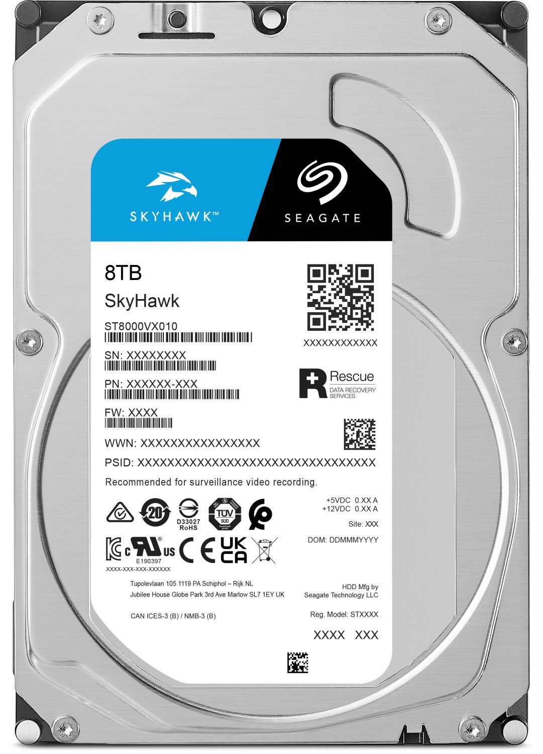 Seagate 8TB SkyHawk 3,5" SATA 6Gb/s 5400rpm 256MB HDD disk