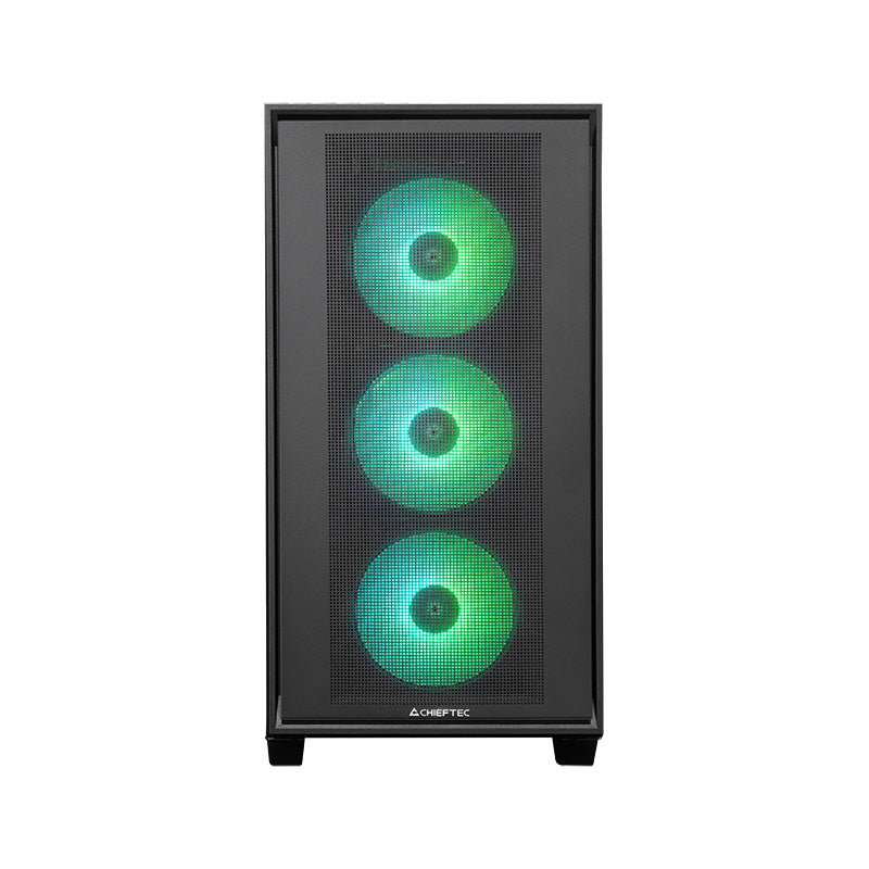 Chieftec HUNTER 3 USB-C ATX RGB ohišje, črno