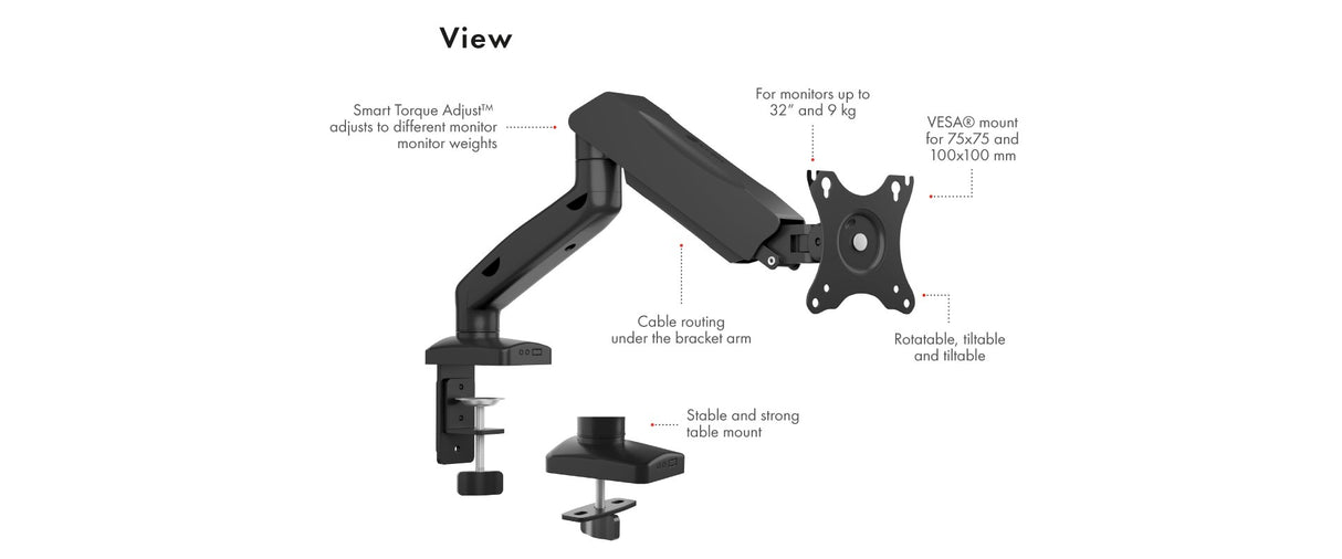 Icybox IB-MS203-T mizni nosilec za monitor do teže 9kg