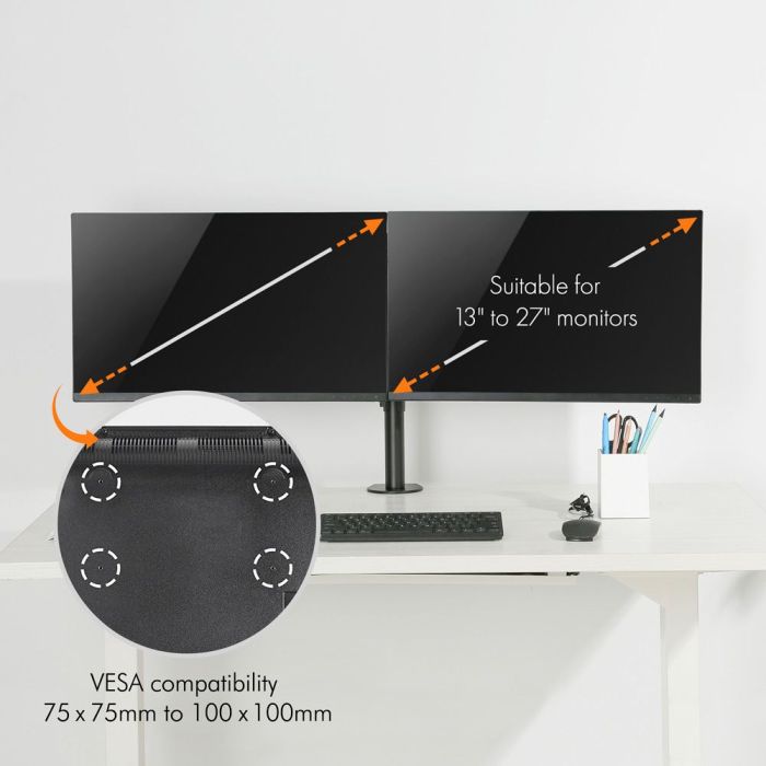 VonHaus dvojni namizni nosilec za dva monitorja (13 - 32)