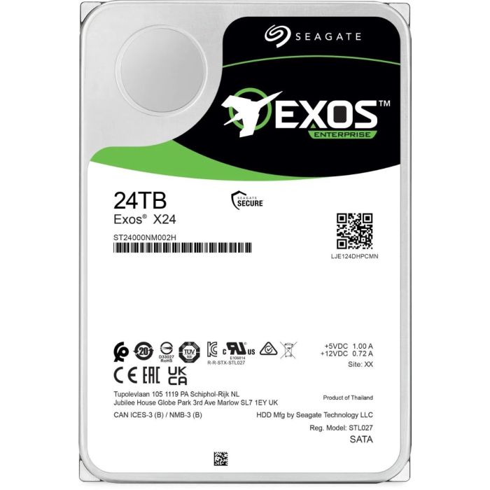 Seagate 24TB Exos X24 3,5" SATA 6Gb/s 7200rpm 512MB HDD disk