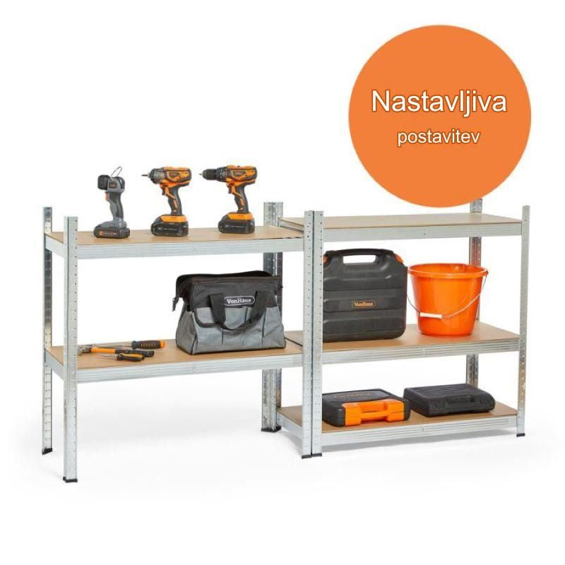 VonHaus 5-stopenjski galvaniziran regal 1.8m