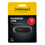 Intenso 16GB Rainbow Line USB 2.0 spominski ključek - Črn