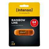 Intenso 64GB Rainbow Line USB 2.0 spominski ključek - Oranžen