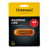 Intenso 64GB Rainbow Line USB 2.0 spominski ključek - Oranžen
