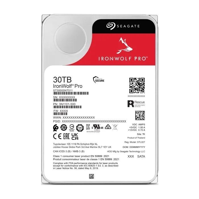 Seagate 30TB IronWolf Pro 3,5" SATA 6Gb/s 7200rpm 512MB HDD disk