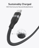 Anker pleteni USB-C na USB-C kabel 240 W, 1,8m, črn