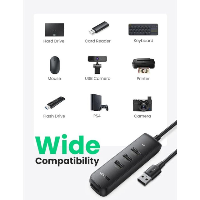 Ugreen USB 3.0 4-portni USB hub, 1M - Box