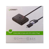 Ugreen USB 3.0 Hub z USB-C 3.1 OTG adapterjem 1M - box
