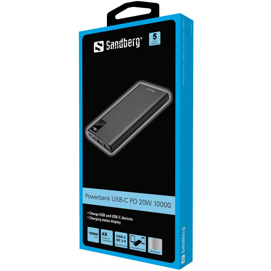 Sandberg Powerbank USB-C PowerDelivery 20W 10.000mAh prenosna baterija