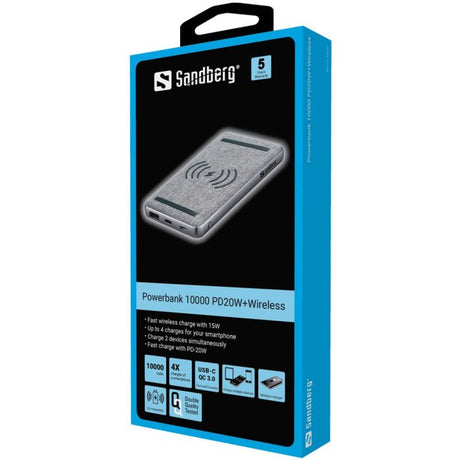 Sandberg Powerbank 10000 mAh PD20W+Wireless prenosna baterija