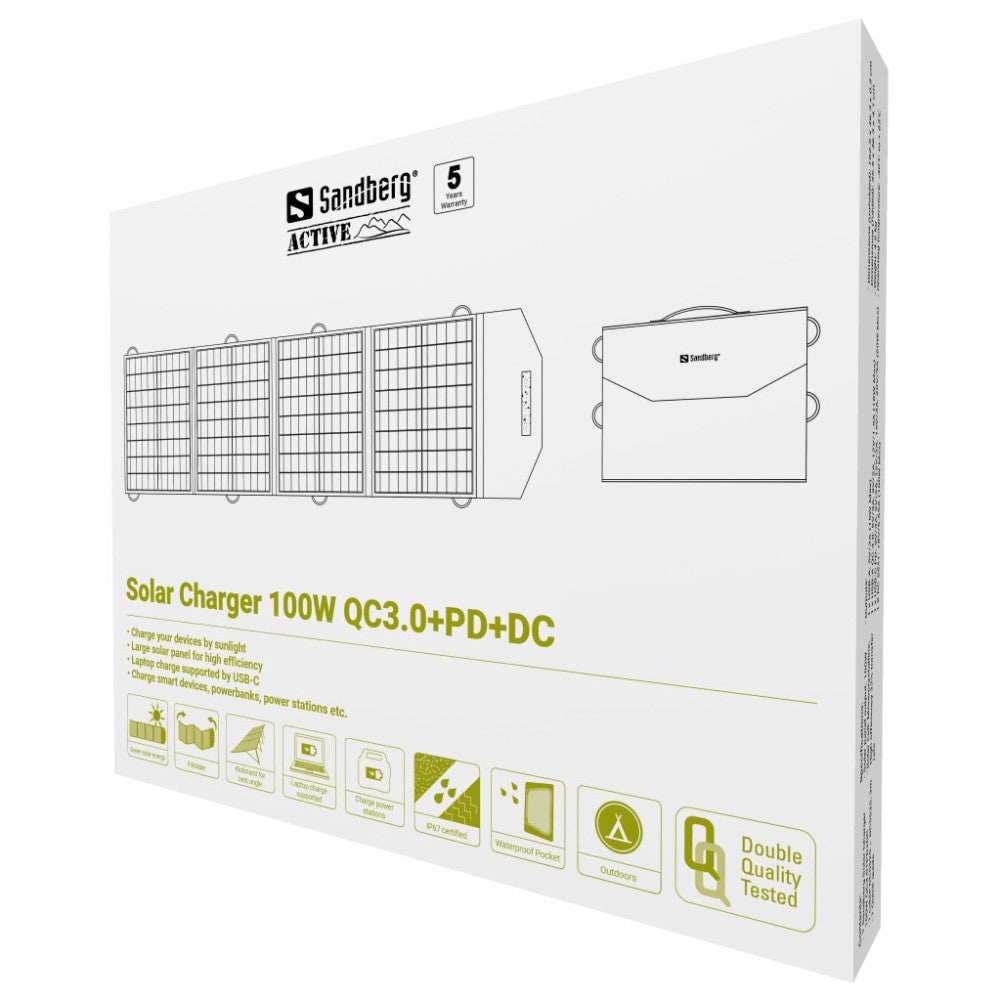 Sandberg Solarni polnilec 100W QC3.0+PD+DC