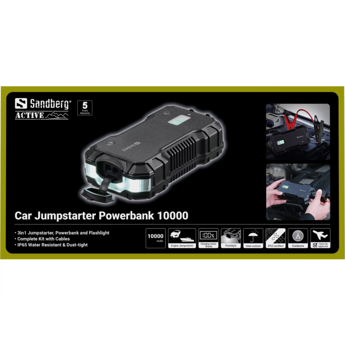 Sandberg Car Jumpstarter 10000 prenosna baterija za zagon avta