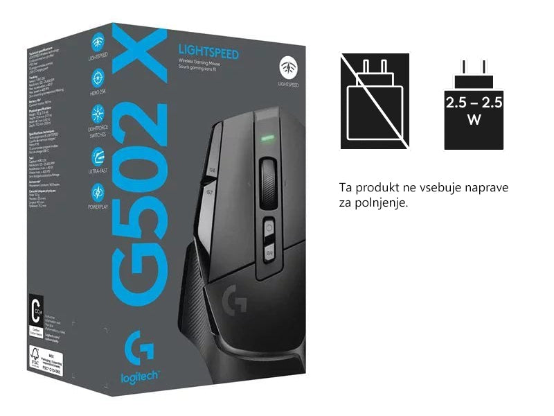 Logitech G502 X LIGHTSPEED brezžična gaming miška