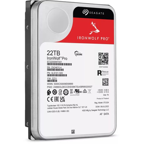 Seagate 22TB IronWolf Pro 3,5" SATA 6Gb/s 7200rpm 256MB HDD disk