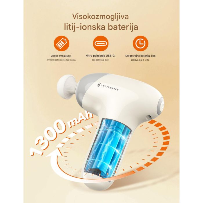 TAOTRONICS Masažna mini pištola siva