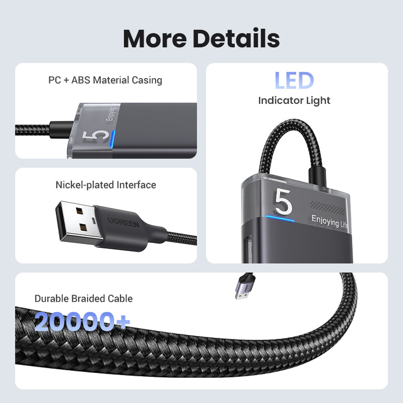 Ugreen USB 3.0 hub s 4 vrati 5Gbps